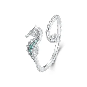 (kép) Pandora stílusú Seahorse Open Ring - BSR559-E