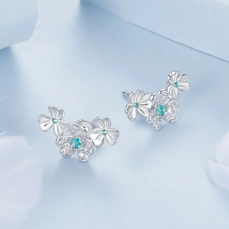 (kép) Pandora stílusú Shamrock fülbevalók - BSE1026 - Megtekintés 3