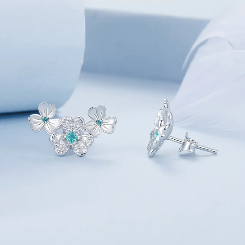 (kép) Pandora stílusú Shamrock fülbevalók - BSE1026 - Megtekintés 4
