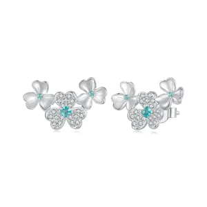 Pandora stílusú Shamrock fülbevalók - BSE1026 (kép) Pandora stílusú Shamrock fülbevalók - BSE1026
