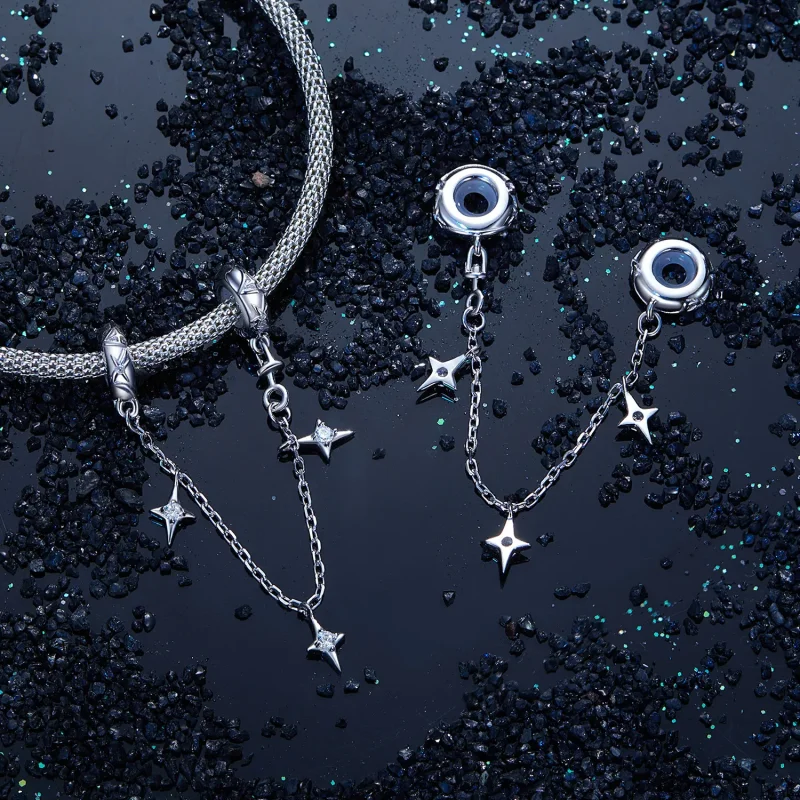 (kép) Pandora stílusú Starburst biztonsági lánc - SCC2789 - Megtekintés 4