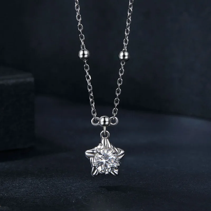(kép) Pandora stílusú Starlight 0,5 kt nyaklánc (egy tanúsítvánnyal) - MSN036 - Megtekintés 3