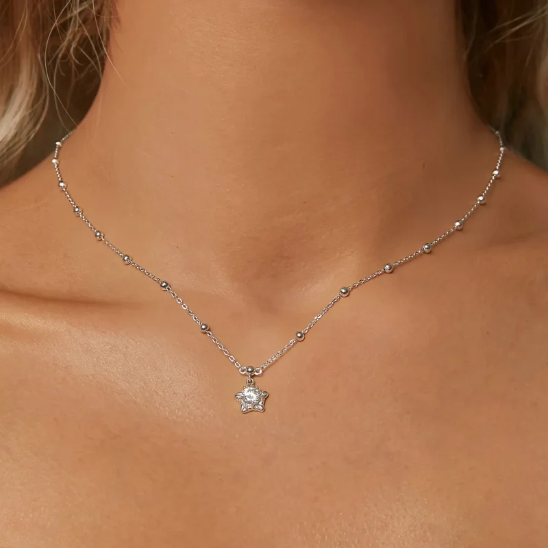 (kép) Pandora stílusú Starlight 0,5 kt nyaklánc (egy tanúsítvánnyal) - MSN036 - Megtekintés 5