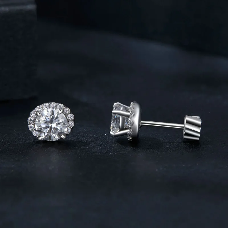(kép) Pandora stílusú Starry Moissanite 0,5 kt fülbevalók (két tanúsítvánnyal) - MSE05 - Megtekintés 4