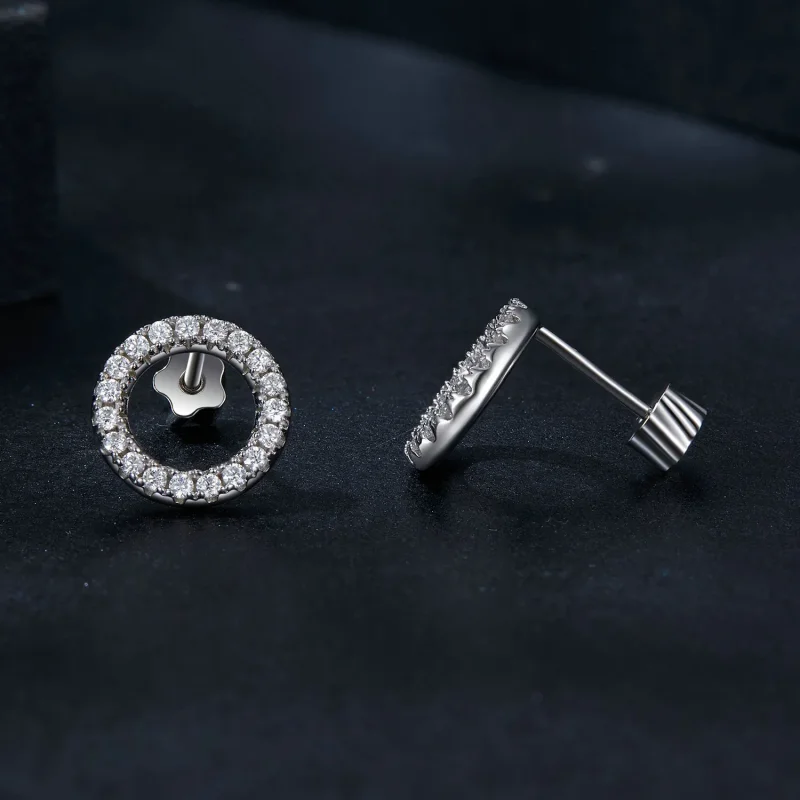 (kép) Pandora stílusú Starry Night Moissanite 0,013Ct fülbevalók (két tanúsítvány) - M - Megtekintés 4