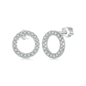 (kép) Pandora stílusú Starry Night Moissanite 0,013Ct fülbevalók (két tanúsítvány) - MSE055