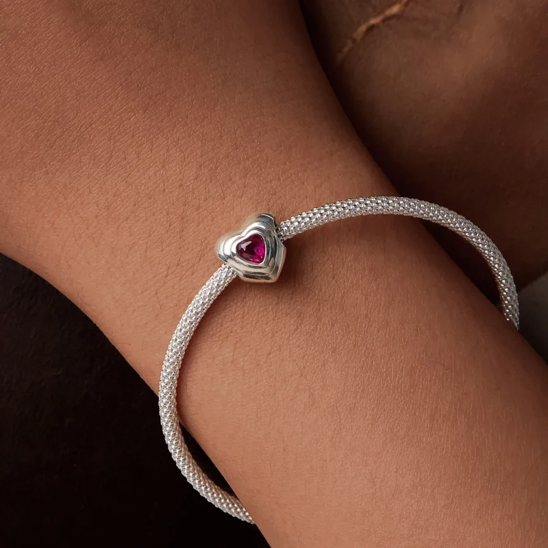 (kép) Pandora stílusú szerelmi szív klasszikus halo charm - SCC2776 - Megtekintés 7