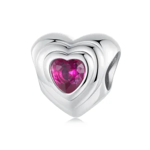 (kép) Pandora stílusú szerelmi szív klasszikus halo charm - SCC2776