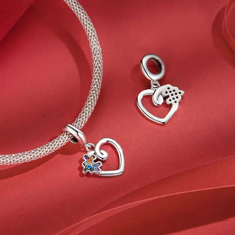 (kép) Pandora stílusú szív puzzle Charm - SCC2774 - Megtekintés 4