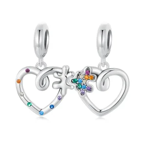 (kép) Pandora stílusú szív puzzle Charm - SCC2774