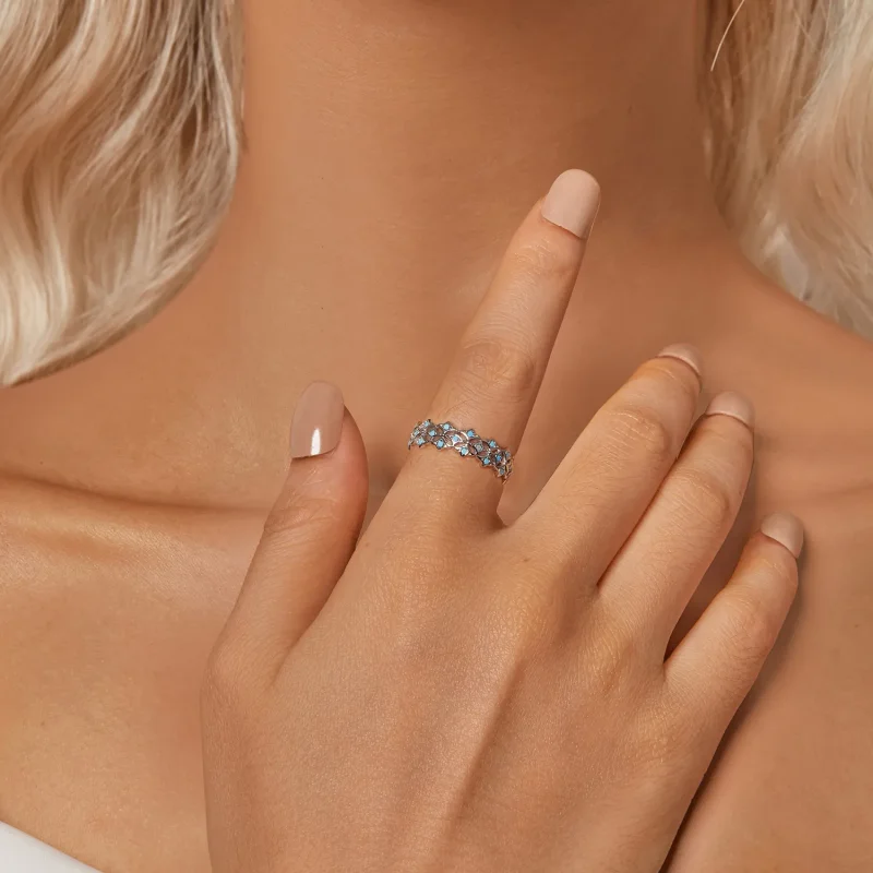 (kép) Pandora stílusú türkiz gyűrű - BSR556 - Megtekintés 6