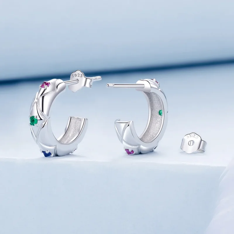 (kép) Pandora stílusú vintage gyémántmintás fülbevalók - BSE1032 - Megtekintés 2