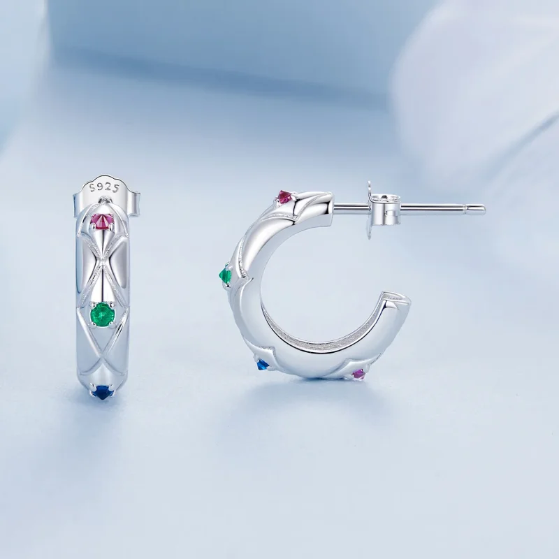 (kép) Pandora stílusú vintage gyémántmintás fülbevalók - BSE1032 - Megtekintés 4
