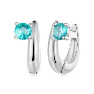 Pandora stílusú zöld fülbevalók - BSE1030 (kép) Pandora stílusú zöld fülbevalók - BSE1030