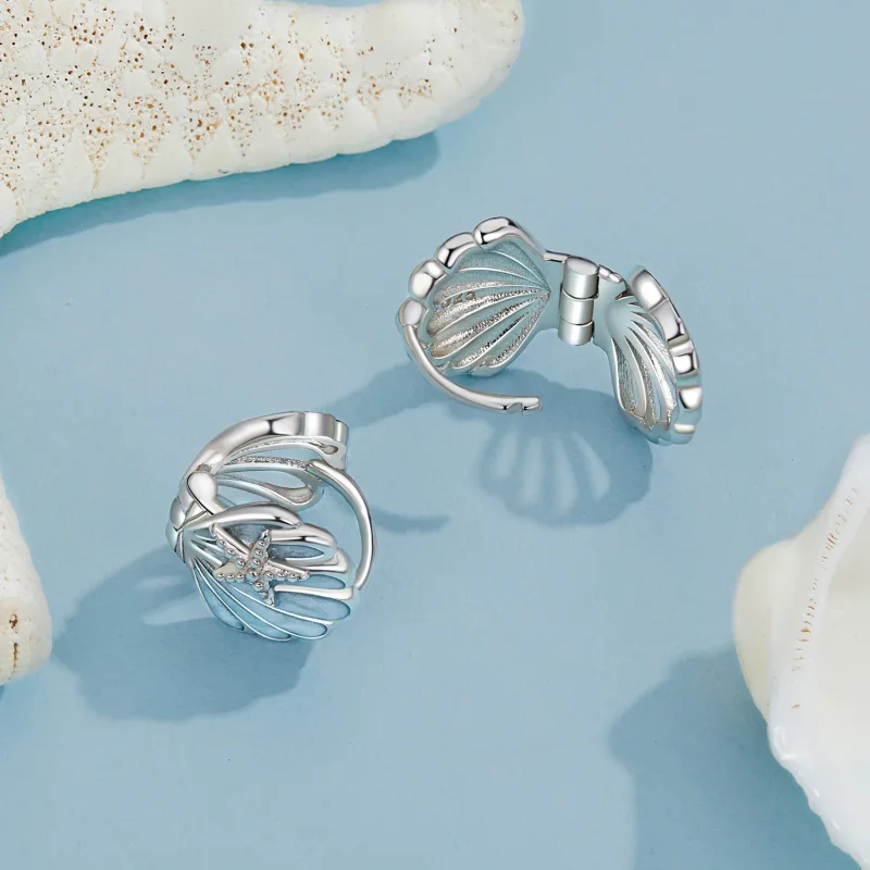 (kép) Pandora Style lenyűgöző Pandora stílusú héj fülbevalót - BSE1011 - Megtekintés 4