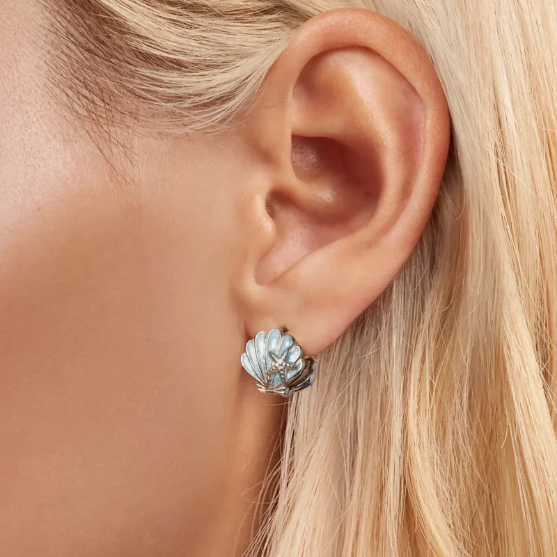 (kép) Pandora Style lenyűgöző Pandora stílusú héj fülbevalót - BSE1011 - Megtekintés 5