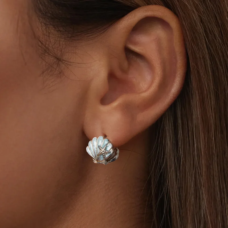 (kép) Pandora Style lenyűgöző Pandora stílusú héj fülbevalót - BSE1011 - Megtekintés 6