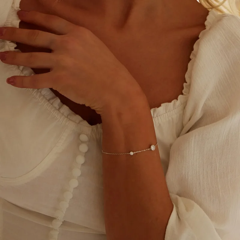 (kép) Pandora Style lenyűgöző Pandora stílusú Starry Moissanite karkötőt (egy tanúsítv - Megtekintés 5