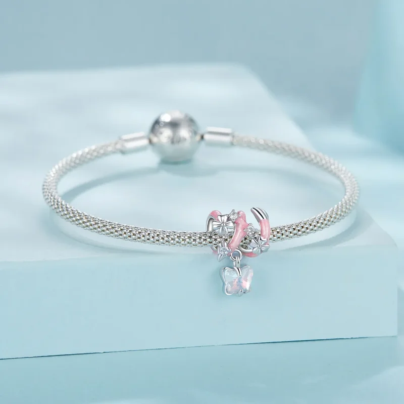 (kép) PANDORA stílusú Butterfly Love Flower gyöngyök - SCC2828 - Megtekintés 4