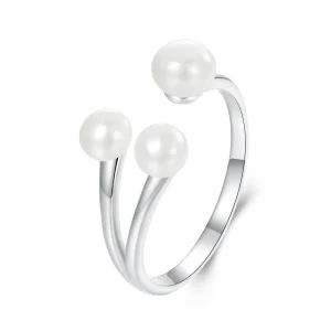 PANDORA stílusú elegáns gyöngygyűrű - BSR574-E (kép) PANDORA stílusú elegáns gyöngygyűrű - BSR574-E