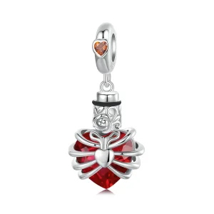 PANDORA stílusú emlékmű rózsa szív piros - BSC1058-RD (kép) PANDORA stílusú emlékmű rózsa szív piros - BSC1058-RD