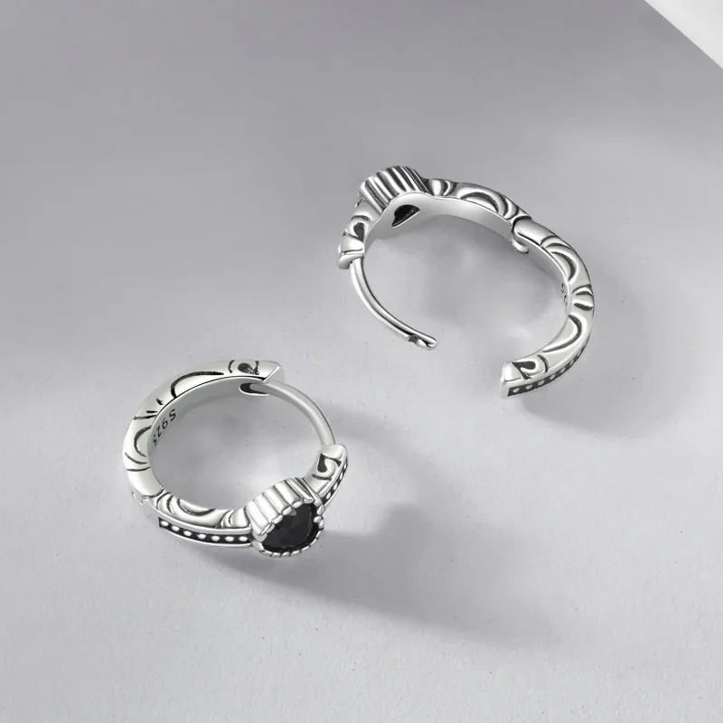 (kép) PANDORA stílusú Heart of Night fülbevaló - SCE1800 - Megtekintés 4