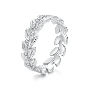 PANDORA stílusú levélgyűrű - BSR600 (kép) PANDORA stílusú levélgyűrű - BSR600