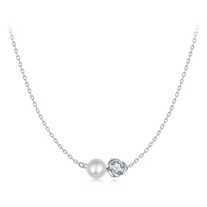 (kép) PANDORA stílusú moissanite rózsa nyaklánc (egy tanúsítvánnyal) - MSN040