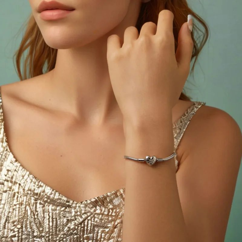 (kép) PANDORA stílusú Star Heart Basic karkötő - BSB196 - Megtekintés 9