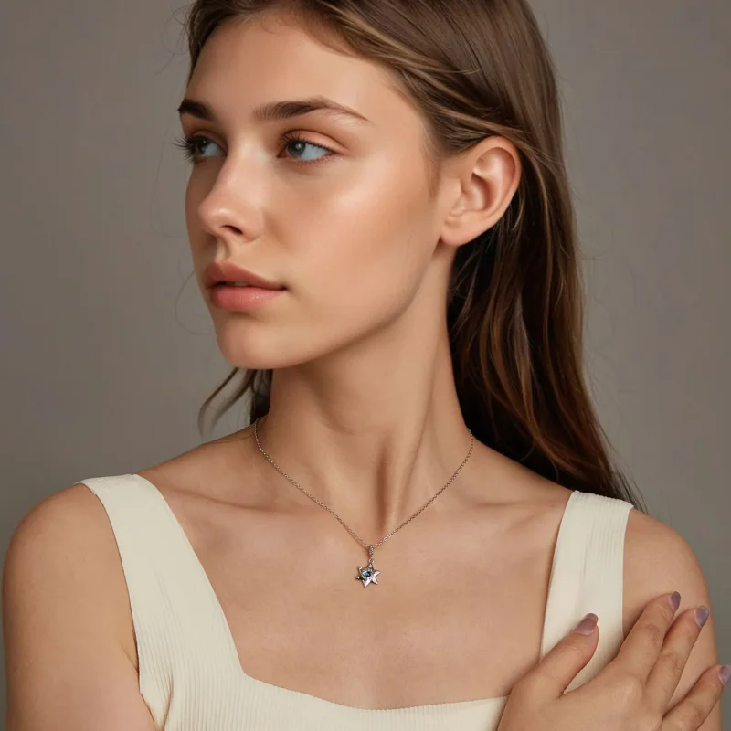 (kép) PANDORA stílusú Starburst Demon Eye nyaklánc - BSN397 - Megtekintés 5