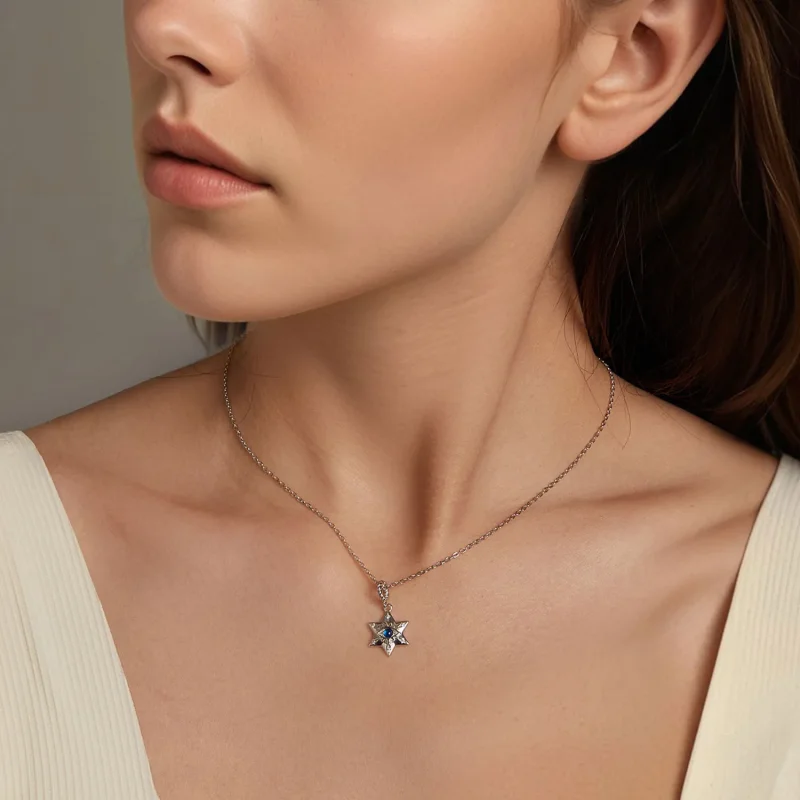 (kép) PANDORA stílusú Starburst Demon Eye nyaklánc - BSN397 - Megtekintés 6