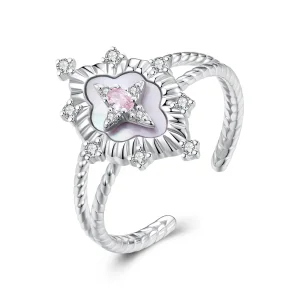 (kép) PANDORA stílusú Starlight Pink Shell nyitott gyűrű - YIR244-E