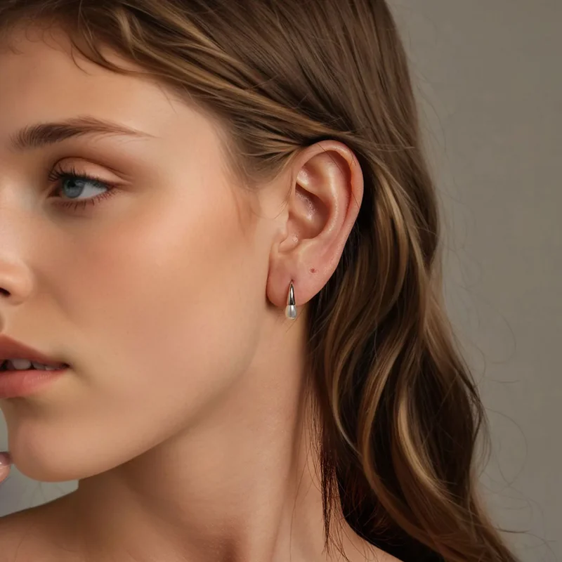 (kép) PANDORA stílusú Teardrop Pearl fülbevaló - BSE1054 - Megtekintés 7