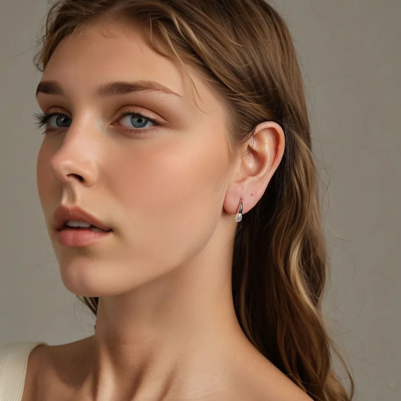 (kép) PANDORA stílusú Teardrop Pearl fülbevaló - BSE1054 - Megtekintés 8