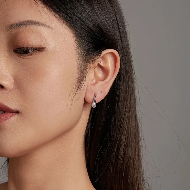 (kép) PANDORA stílusú Teardrop Pearl fülbevaló - BSE1054 - Megtekintés 9