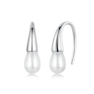 PANDORA stílusú Teardrop Pearl fülbevaló - BSE1054 (kép) PANDORA stílusú Teardrop Pearl fülbevaló - BSE1054