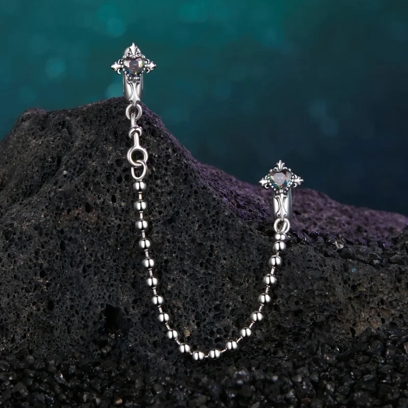 (kép) PANDORA stílusú Vintage Cross szilikon biztonsági lánc - BSC1060 - Megtekintés 2
