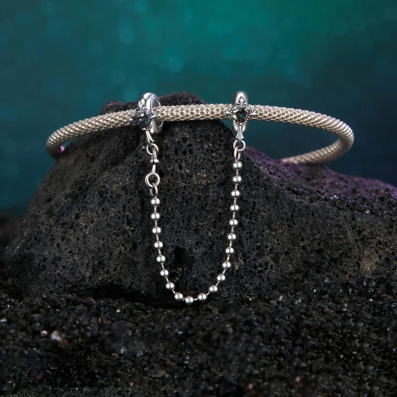 (kép) PANDORA stílusú Vintage Cross szilikon biztonsági lánc - BSC1060 - Megtekintés 3