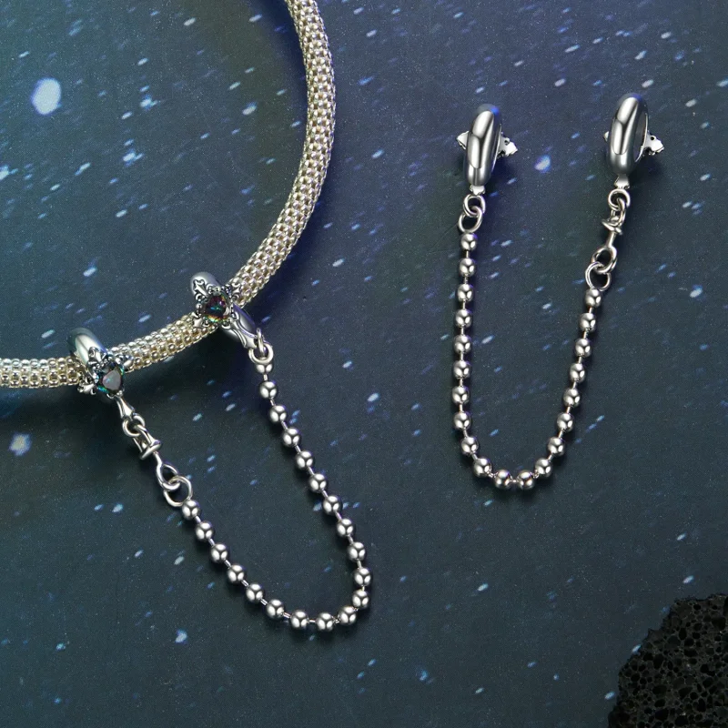 (kép) PANDORA stílusú Vintage Cross szilikon biztonsági lánc - BSC1060 - Megtekintés 4