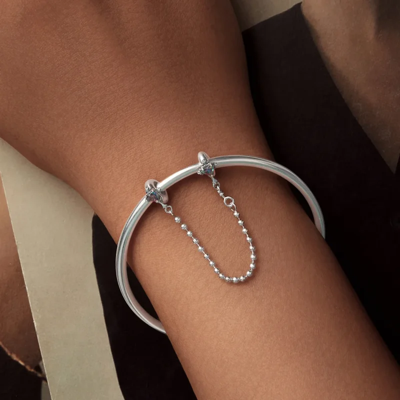 (kép) PANDORA stílusú Vintage Cross szilikon biztonsági lánc - BSC1060 - Megtekintés 5