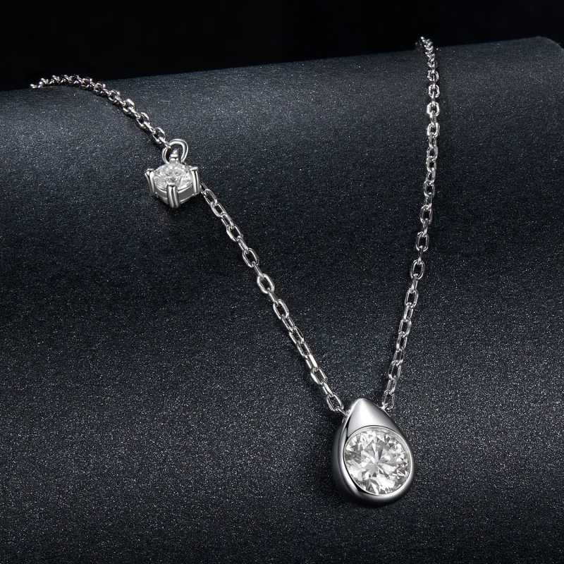 (kép) PANDORA Style 0,5 karátos moissanite csepp nyaklánc (egy tanúsítvánnyal) - MSN03 - Megtekintés 2