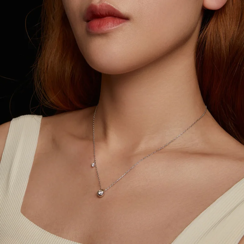 (kép) PANDORA Style 0,5 karátos moissanite csepp nyaklánc (egy tanúsítvánnyal) - MSN03 - Megtekintés 8