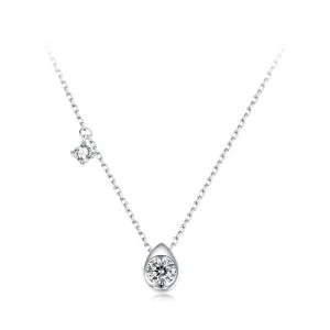 (kép) PANDORA Style 0,5 karátos moissanite csepp nyaklánc (egy tanúsítvánnyal) - MSN037