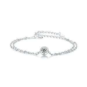 PANDORA Style 0,5 karátos moissanite dupla csempe karkötő (egy tanúsítvánnyal) - MSB020 (kép) PANDORA Style 0,5 karátos moissanite dupla csempe karkötő (egy tanúsítvánnyal) - MSB020