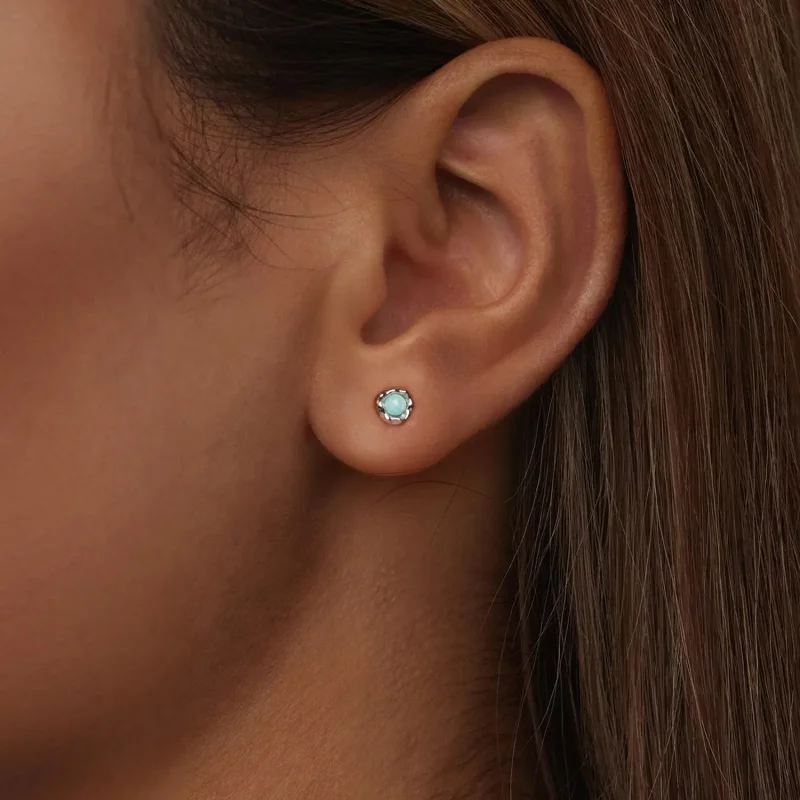 (kép) PANDORA Style Amazonite fülbevaló - BSE1056 - Megtekintés 6