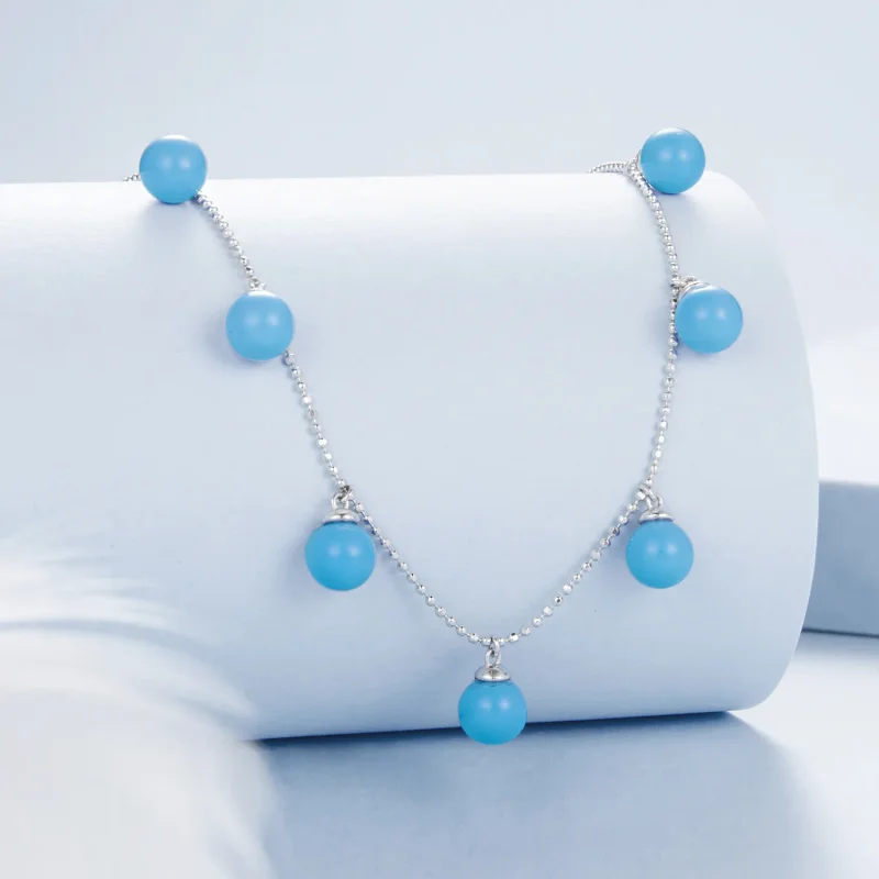 (kép) PANDORA Style Blue türkiz kulcscsont nyaklánc - BSN405 - Megtekintés 2