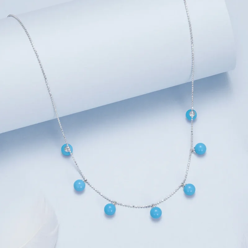 (kép) PANDORA Style Blue türkiz kulcscsont nyaklánc - BSN405 - Megtekintés 5