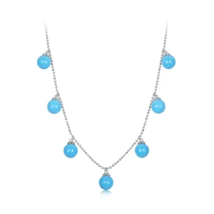 (kép) PANDORA Style Blue türkiz kulcscsont nyaklánc - BSN405