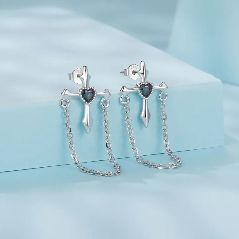 (kép) PANDORA Style Chain keresztfülbevaló - SCE1808 - Megtekintés 2