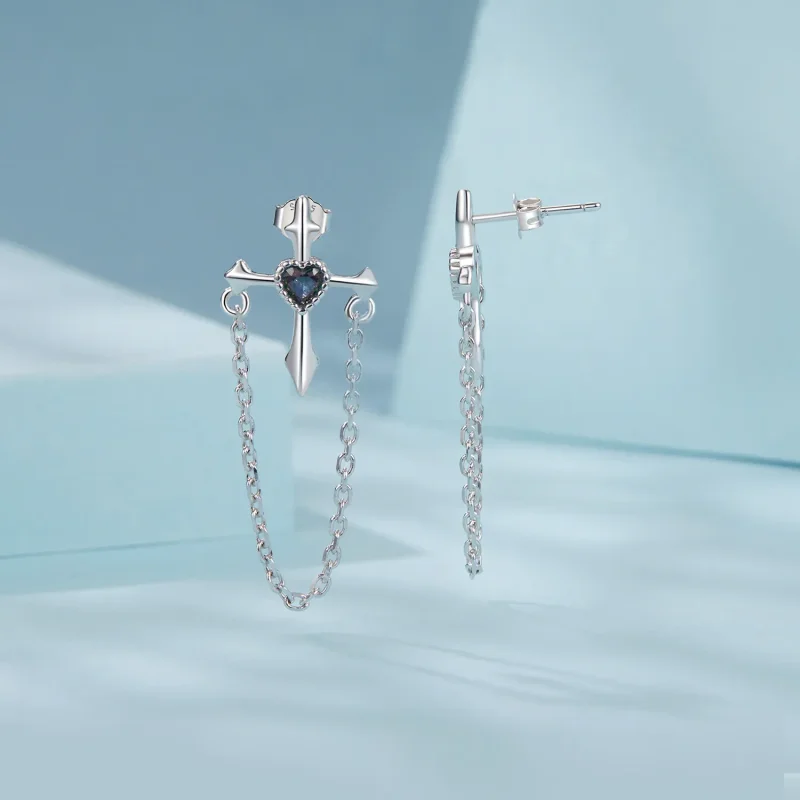 (kép) PANDORA Style Chain keresztfülbevaló - SCE1808 - Megtekintés 3